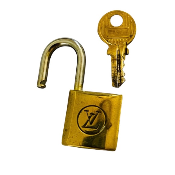 Louis Vuitton Accessories - Authentic LOUIS VUITTON Brass Padlock with Matching Key Gold #233